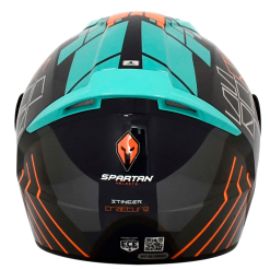 Casco Spartan Stinger Fracture Gris Verde Brillo1 - Punto Llantas 2