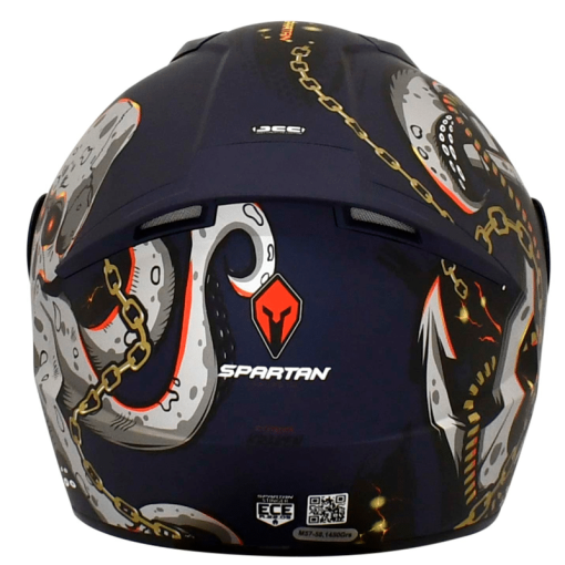 Casco Spartan Stinger Kraken Azul Gris Mate - Image 4
