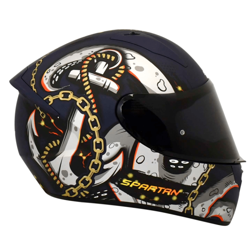 Casco Spartan Stinger Kraken Azul Gris Mate - Image 2