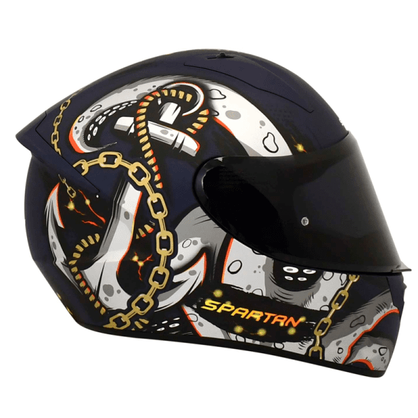 Casco Spartan Stinger Kraken Azul Gris Mate2 - Punto Llantas 2