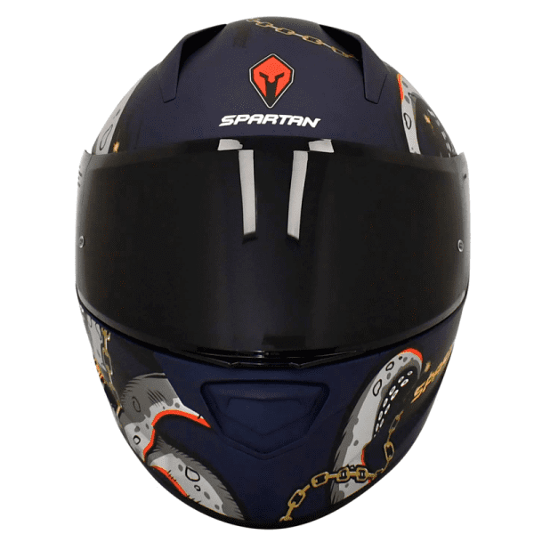 Casco Spartan Stinger Kraken Azul Gris Mate3 - Punto Llantas 3