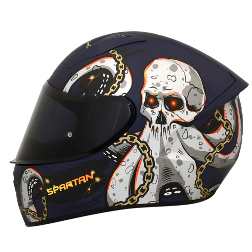Casco Spartan Stinger Kraken Azul Gris Mate