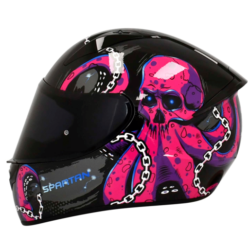 Casco Spartan Stinger Kraken Morado Brillo