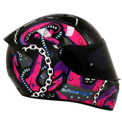 Casco Spartan Stinger Kraken Morado Brillo2 - Punto Llantas 1