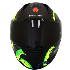 Casco Spartan Stinger Kraken Negro Verde Mate3 - Punto Llantas 2