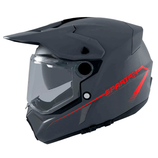 Casco Spartan Wolf Ds Solid Negro Mate Rojo