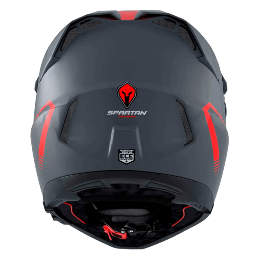 Casco Spartan Wolf Ds Solid Negro Mate Rojo - Image 3