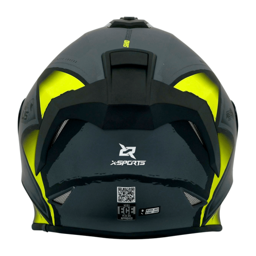 Casco X-Sports V151 Swamp Gris Amarillo Mate - Image 4
