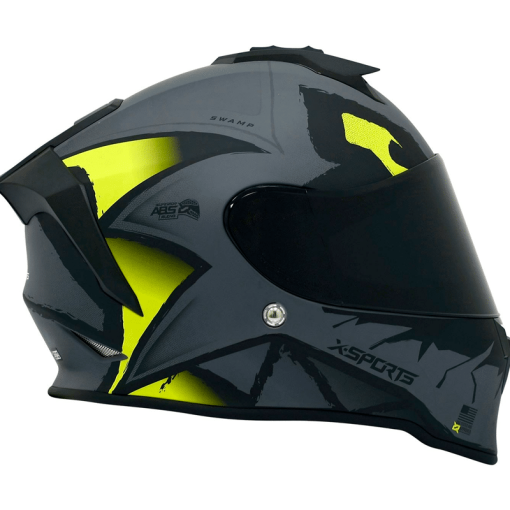 Casco X-Sports V151 Swamp Gris Amarillo Mate - Image 2
