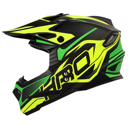 Casco Hro Mx03 Oximo Negro Mate Amarillo