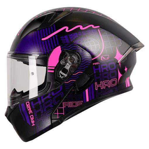 Casco Hro 3420Dv World Wide Negro Mate Fucsia