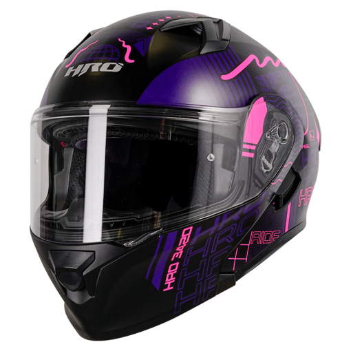 Casco Hro 3420Dv World Wide Negro Mate Fucsia - Image 3