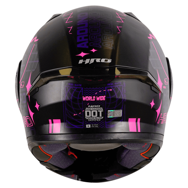 Casco Hro 3420Dv World Wide Negro Mate Fucsia5 - Punto Llantas 2