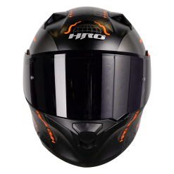 Casco Hro 3420Dv World Wide Negro Mate Naranja3 - Punto Llantas 3