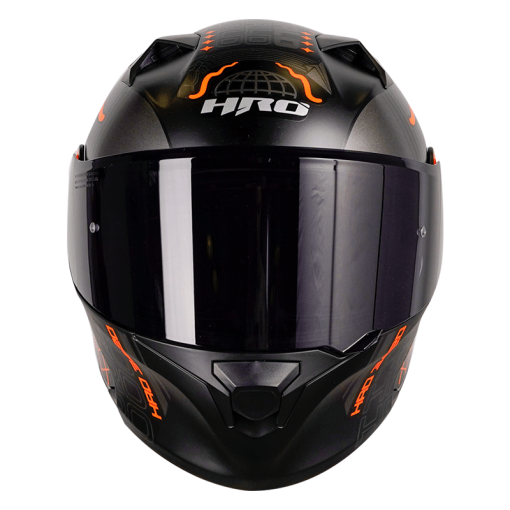 Casco Hro 3420Dv World Wide Negro Mate Naranja - Image 4