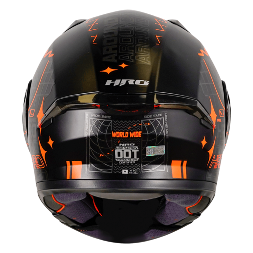 Casco Hro 3420Dv World Wide Negro Mate Naranja - Image 6