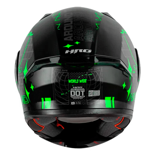 Casco Hro 3420Dv World Wide Negro Mate Verde - Image 2