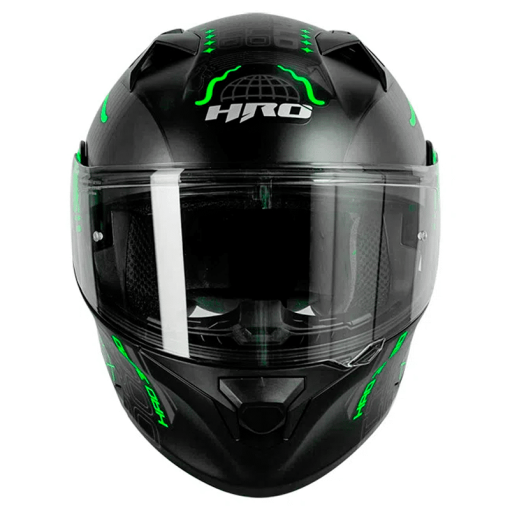 Casco Hro 3420Dv World Wide Negro Mate Verde - Image 3