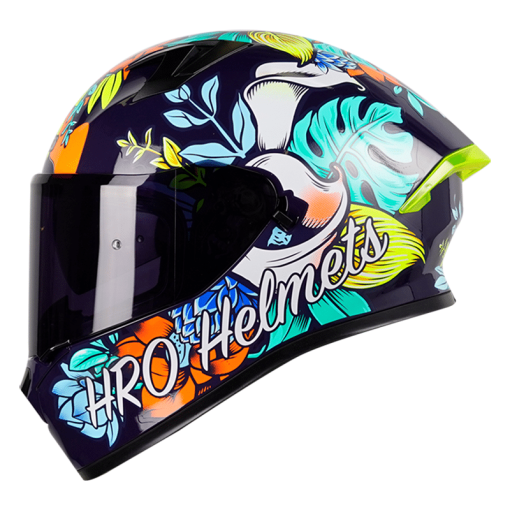 Casco Hro 523Dv Flowerist Azul Navy Brillo Amarillo