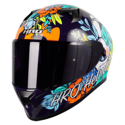 Casco Hro 523Dv Flowerist Azul Navy Brillo Amarillo2 - Punto Llantas 2