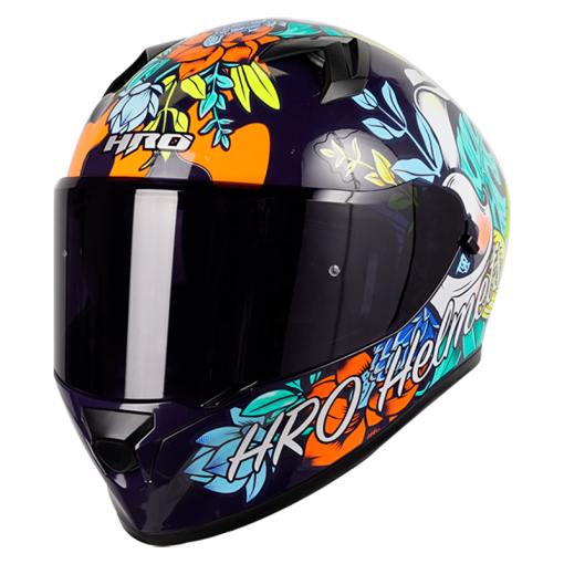 Casco Hro 523Dv Flowerist Azul Navy Brillo Amarillo - Image 3