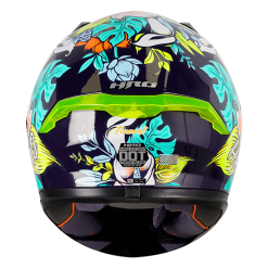 Casco Hro 523Dv Flowerist Azul Navy Brillo Amarillo5 - Punto Llantas 4