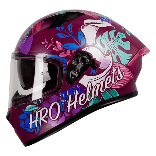 Casco Hro 523Dv Flowerist Morado Brillo Fucsia