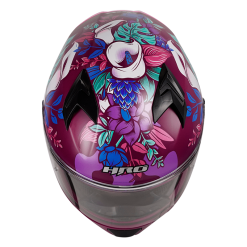 Casco Hro 523Dv Flowerist Morado Mate Fucsia4 - Punto Llantas 4