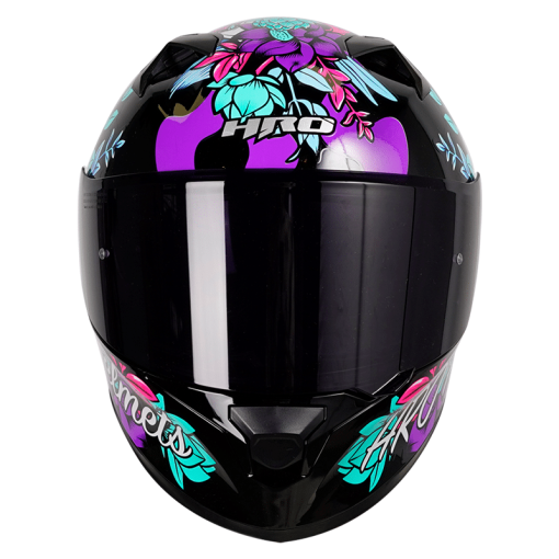 Casco Hro 523Dv Flowerist Negro Mate Azul - Image 4