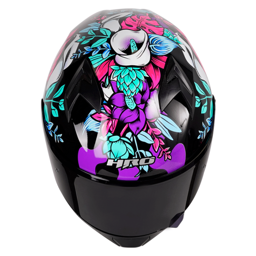 Casco Hro 523Dv Flowerist Negro Mate Azul - Image 5