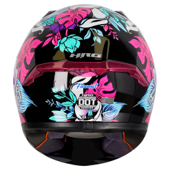 Casco Hro 523Dv Flowerist Negro Mate Azul5 - Punto Llantas 1