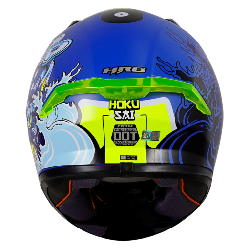 Casco Hro 523Dv Hoku Sai Azul Mate Amarillo - Image 3