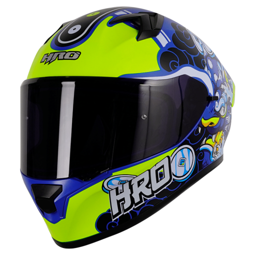 Casco Hro 523Dv Hoku Sai Azul Mate Amarillo - Image 4