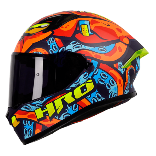Casco Hro 523Dv Tenta Azul Navy Mate Naranja