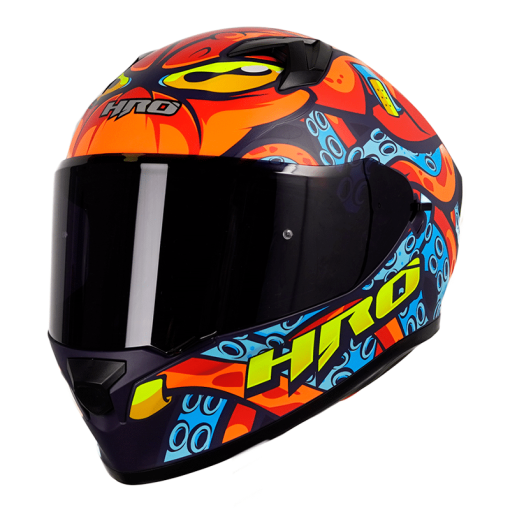 Casco Hro 523Dv Tenta Azul Navy Mate Naranja - Image 3