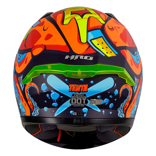 Casco Hro 523Dv Tenta Azul Navy Mate Naranja - Image 2