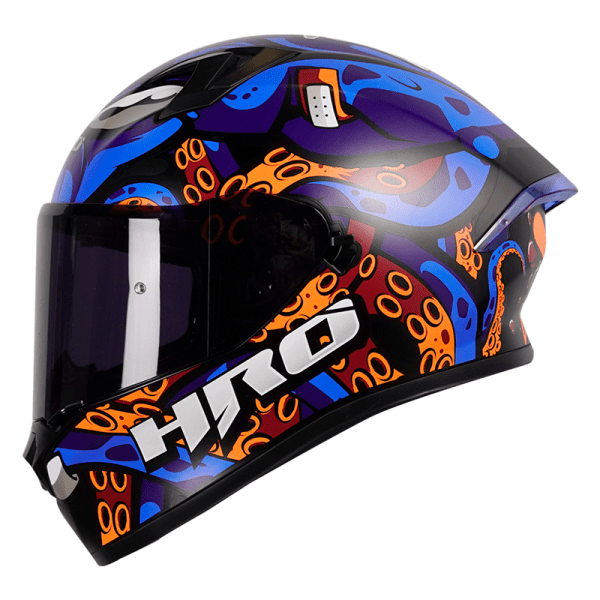Casco Hro 523Dv Tenta Negro Mate Azul1 - Punto Llantas 1