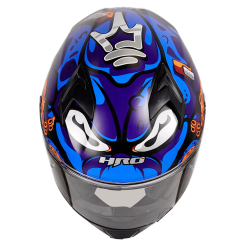 Casco Hro 523Dv Tenta Negro Mate Azul4 - Punto Llantas 3