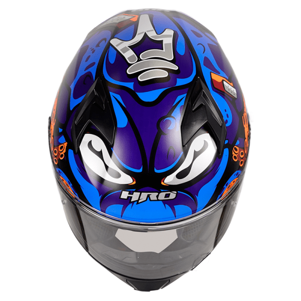 Casco Hro 523Dv Tenta Negro Mate Azul4 - Punto Llantas 4