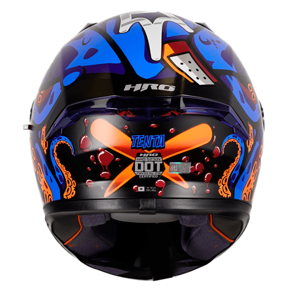Casco Hro 523Dv Tenta Negro Mate Azul5 - Punto Llantas 5