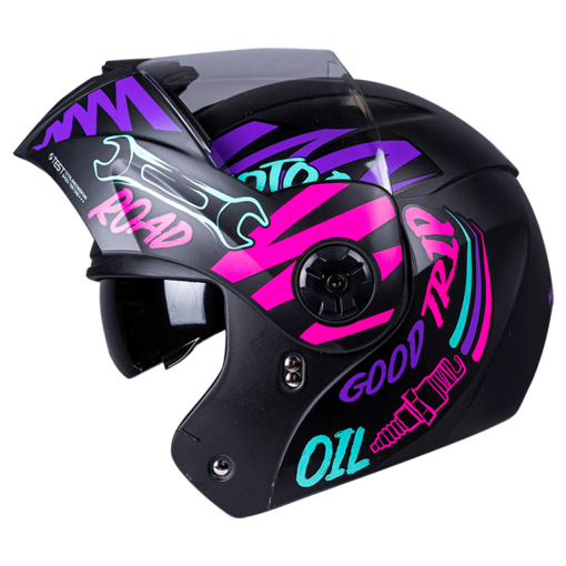 Casco Ich 3110 Motor Negro Mate Morado