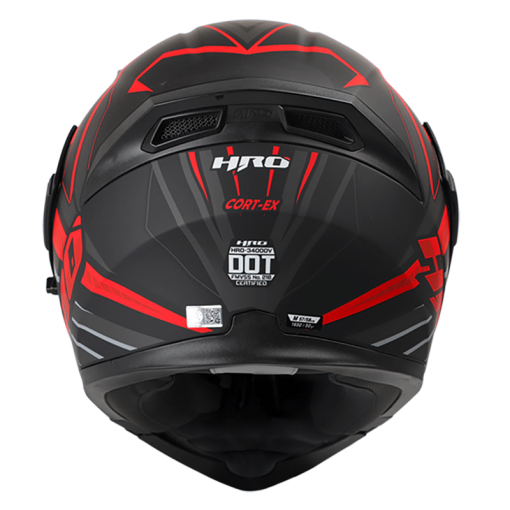 Casco Hro 3400Dv Cort Negro Mate Rojo - Image 2