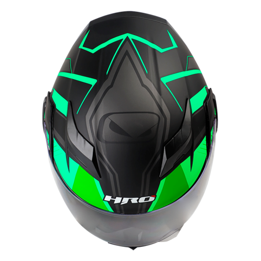 Casco Hro 3400Dv Cort Negro Mate Verde - Image 3