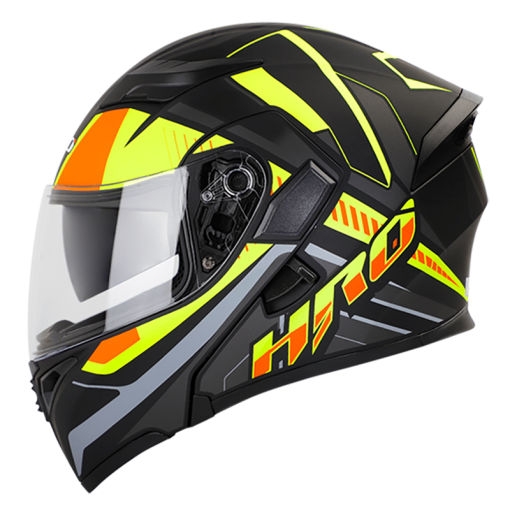 Casco Hro 3400Dv Cort Negro Mate Amarillo