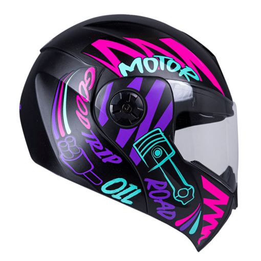 Casco Ich 3110 Motor Negro Mate Morado - Image 3