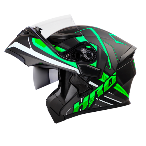 Casco Hro 3400Dv Cort Negro Mate Verde