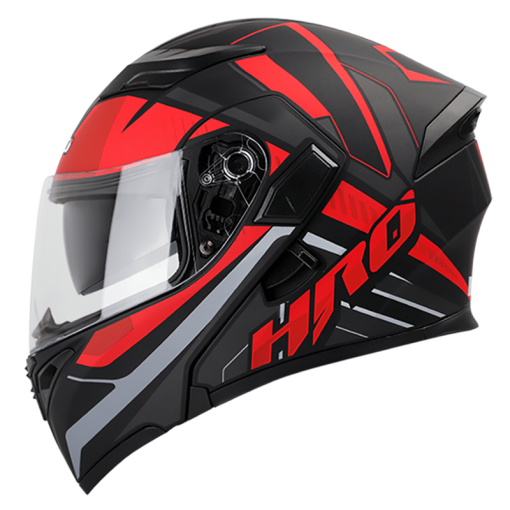 Casco Hro 3400Dv Cort Negro Mate Rojo