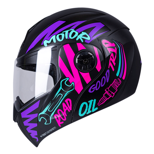 Casco Ich 3110 Motor Negro Mate Morado - Image 2