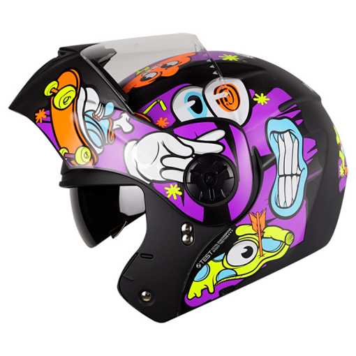 Casco Ich 3110S (Niñ@s) Pizza Negro Mate Naranja