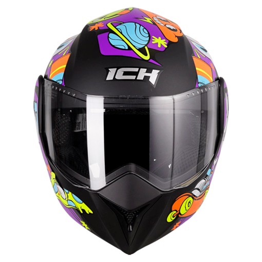 Casco Ich 3110S (Niñ@s) Pizza Negro Mate Naranja - Image 4